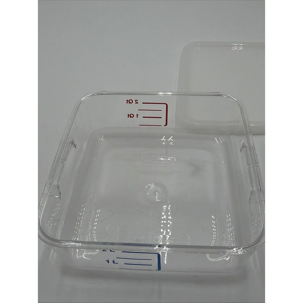 Rubbermaid Commercial Square Storage Container W/Lid 2 Qt Clear #6509